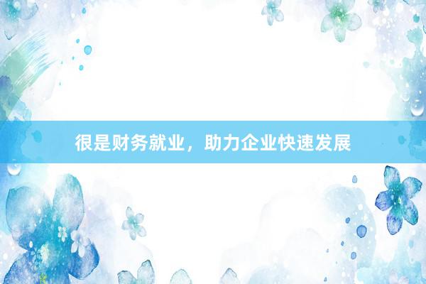 很是财务就业，助力企业快速发展